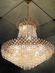 2 Feet Diameter Jhoomarwala Golden Design Crystal Decor Chandelier