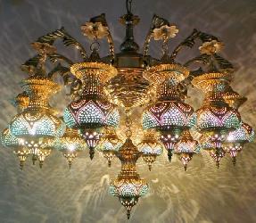 13 Brass Pendant Lamp Big Size Mughal Designer Antique Chandelier