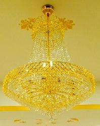 Golden Finish Metal Frame and Crystal Design Maharaja Style Jhoomar