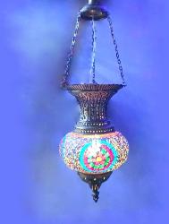 Luxury Moroccan Glass and Brass Finish Pendant Light