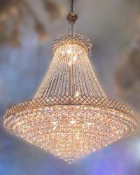 Golden Finish Metal Body and Crystal Ball Pendant Chandelier size 4 feet Diameter,5 Height