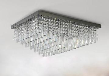 Rectangular Shape Modern Design Luxury Crystal Decor Surface Mounted Chandelier