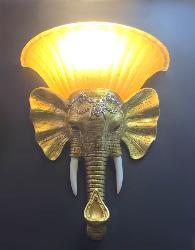 Elephant Head Sculptural Design Wall Fixture Lamp For Hotel and Farmhouse