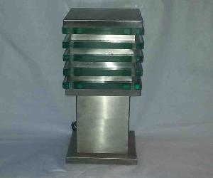 Small Size Stainless Steel Finish Ice Cube Design Pillar Post Lamp For Home Main Door