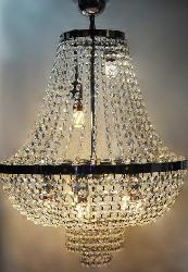 Stainless Steel Finish And Luxury Crystal Decor Antique Style Pendant Chandelier