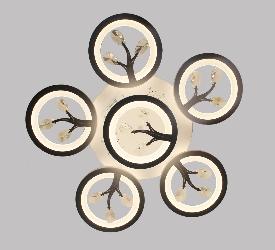 6 Round Ring Modern Design Bright Illuminated Three Colors LED Light Flush Mounted Chandelier With Bluetooth System