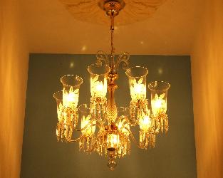 Made In India Transparent Glass Lamp Antique Traditional Pattern Chandelier 
