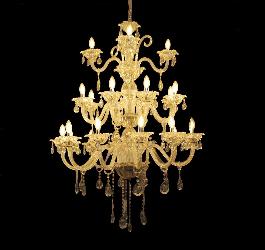 24 Glass Arm And Crystal Drop Big Size Italian Design Candle Holder Chandelier