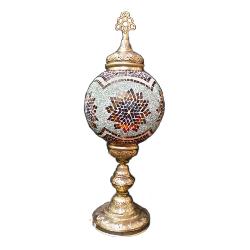 Mughal Designer Central Table Lamp With Colorful Glass