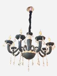 The Italian Black Body And Glossy White Crystal Light Chandelier For Home And Decor 