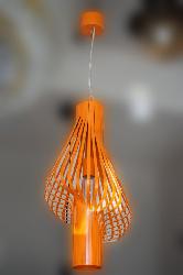 Cage Lamp Shade Modern Vintage Ceiling Pendant Light Orange Shade Hanging Pendant Light Wire Cage Lamp