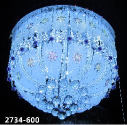 Round Shape and Glass Design With Multi Colors LED Light Ceiling Mount Chandelier With Bluetooth System