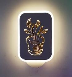 Latest and Modern Laser Cutting Flower Pot Design Wall Mount Lamp With LED Light For Home Interior Lighting