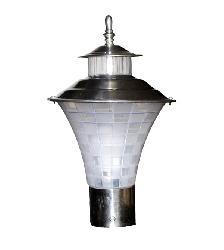 Small Size Silver Finish Metal Body Modern Design Main Door Pillar Post Lamp