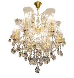 The 7 Light Samadhan Glass Lamp and Crystal Pendant Design Italian Chandelier