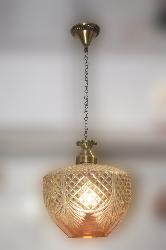 Retro Shape Single Golden Glass Hanging lamp  