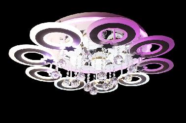 Big Size Round Shape Ceiling Mount Bedroom Decorative Ceiling Chandelier With Remote Operated and Colours Changing LED Light