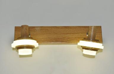 Wood Finish Metal Body and 2 Light With Up and Down Head Adjustable Lamp LED Mirror Light