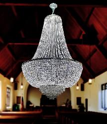 The Chrome Finish Metal Body and Crystal Decor Jhoomarwala Customize Pendant Chandelier