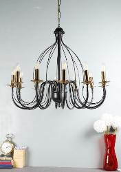12 Lamp Black Finish Metal Italian Design Chandelier For Your Home