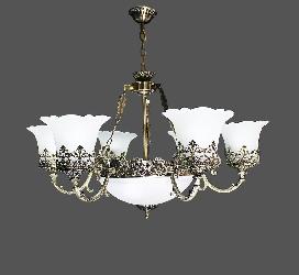 The Antique Rustic Finish Metal Body and White Glass Lamp Antique and Victorian Design Pendant Chandelier