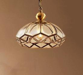 The Brass Metal and Glass Lamp Globe Pendant Light For Porch and Gallery Area