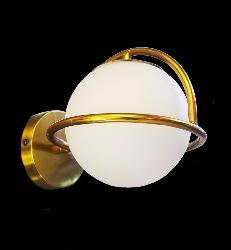 The Golden Finish Metal Cage and Glass Ball Lamp Wall Sconce Lamp For Bedroom and Hallway