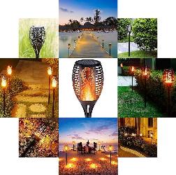 New LED Solar Flame Torch Light and Garden and Path Way Light With Water Resistance