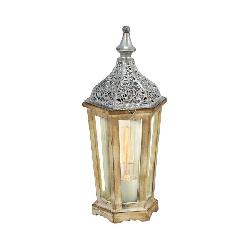 Made Of Wooden and Steel Table Lamp