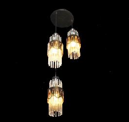 The Black Finish Body and Glass Rod Design Lamp Shape Pendant Light Chandelier For Your Home and Kitchen