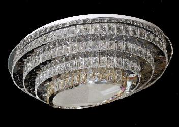 Big Size Oval Shape Crystal Design Ceiling Mount Home Decor Chandelier With Bluetooth System