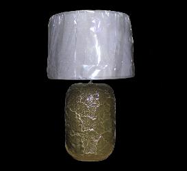 The Flower Leaf Design Ceramic Base With Fabric Shade Table Lamp For Bedroom