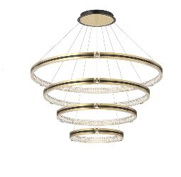 The Four Different Size Round Ring Height Suspension and Colors Changing LED Light Pendant Light Chandelier For Double Height Ceiling Home, Hotel and Staircase