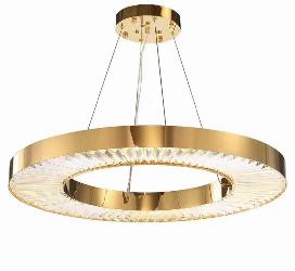 The Golden Finish Round Shape and Crystal Decor With Height Suspension Chandelier For Dining Room