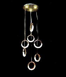 The 7 Ring Pendant and Height Suspension LED Light Chandelier For Staircase and Dining Room