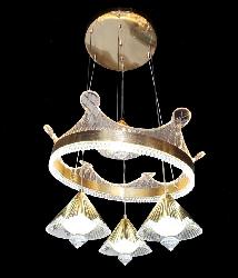 The Crown Art Round Shape and Lamp Hanging With LED Light Changing Ceiling Pendant Chandelier For Your Dining Room