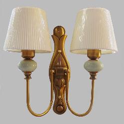 The Royal Victorian Design With Fabric Shade Double Holder Lamp Wall Mount Light Lamp For Living Room