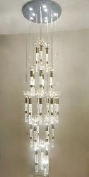 The 28 Crystal Gel Glass Rod Pendant and Height Suspension Chandelier For Home and Hotel