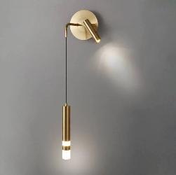 Modern Long Golden Finish LED Wall Lamp With Spot Light Wall Sconce Lamp For Bedside