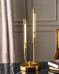 Modern Golden Finish Desk Lamp With LED Colors Changing Light For Office and Home