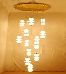 The Oval Shape 13 Pendant Lamp With Height Suspension Chandelier For Stair Area For Your Home and Hotel Lighting and Decoration