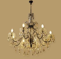 The Customize Industrial Style Black Finish Metal Body and Glass and Crystal Decor Design Italian Chandelier For Your Home
