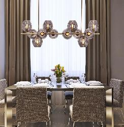 The Modern Design Smokey Finish 12 Glass Lamp Chandelier For Your Dining Room and Living Room