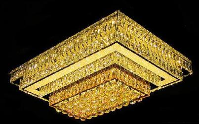 The Rectangular Shape Crystal Design Ceiling Mount Chandelier For Your Home and Hotel