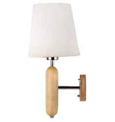 The Cone Shape Fabric Shade With Wood Base Wall Mount Lamp For Bedroom and Bedside Lamp Night Lamp