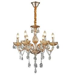 High Quality Glass and Crystal Made 6 Light Candle Pattern Italian Design Pendant Chandelier