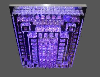 The Rectangular Shape Ceiling Mount Chandelier With RGB LEDs Light and Dimmer Light System