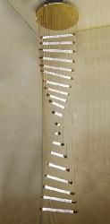 The Luxury Gel Glass Rod Pendant Spiral Shape Design Chandelier For Staircase Area
