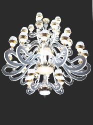  Chrome Suspension Lamp Heart Shaped 32 Lights contemporary Chandelier With Crystal Accent 