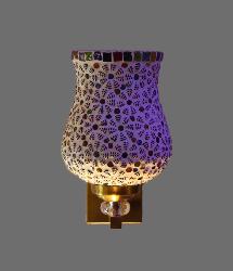 Crafters Designer Mosaic Glass Upplight simple Shaped Metal Base Wall Lamp  